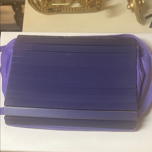 Vintage Italian leather Purple Tassel Women's Bag - Picture 2 of 10